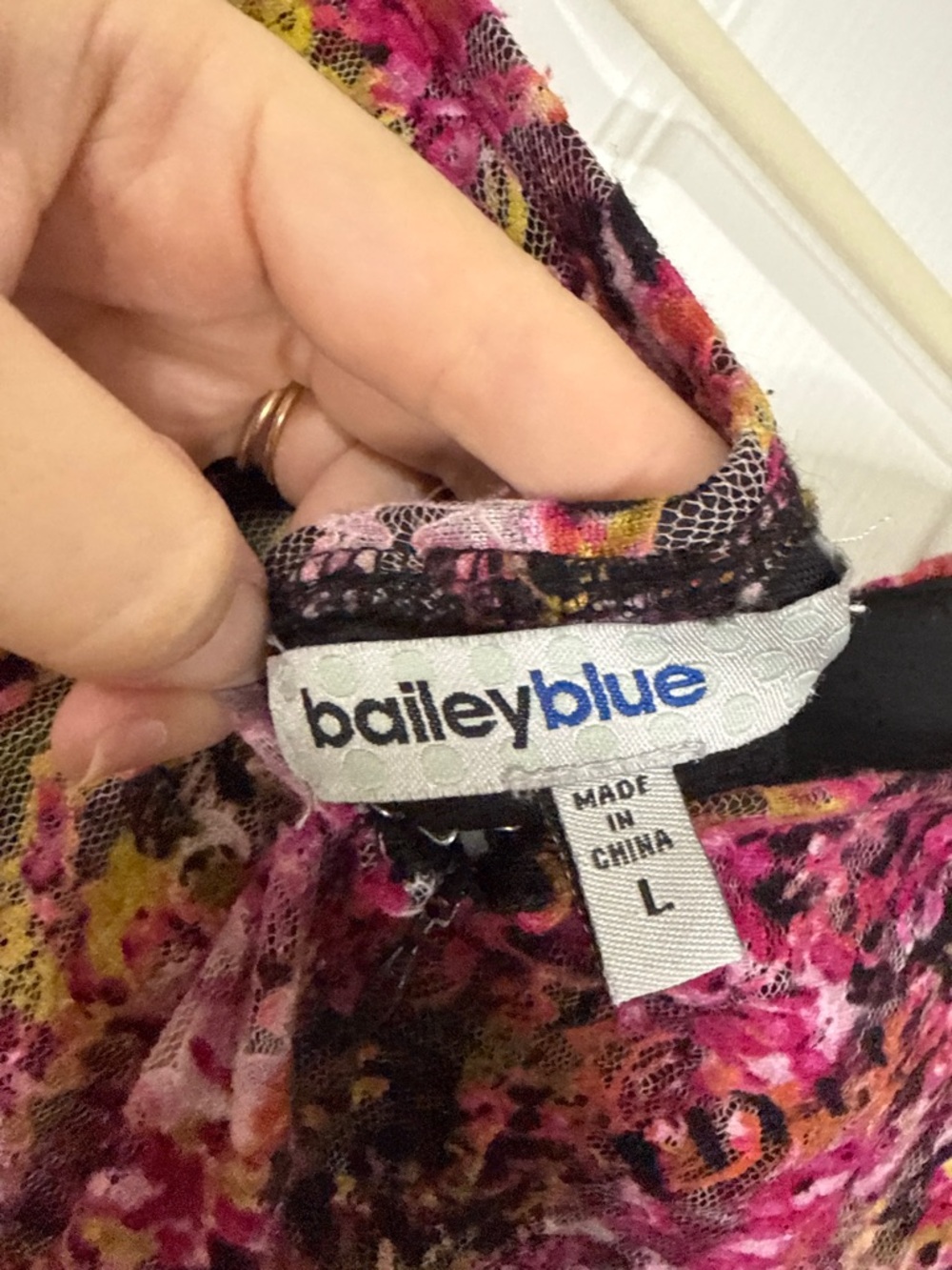 bailey blue Floral Abstract Strapless Mini Dress in Pink & Yellow - Picture 3 of 4
